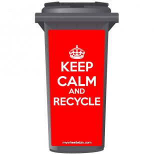 Keep Calm And Recycle Crown Wheelie Bin Sticker Panel